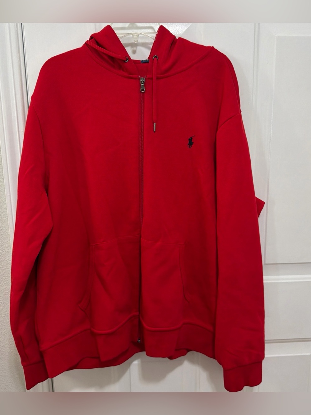 Polo Ralph Lauren hoodie Mens Xl Full zip Red Cotton Outdoor Fall